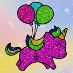 Coloring Book: Glittered Unicorns